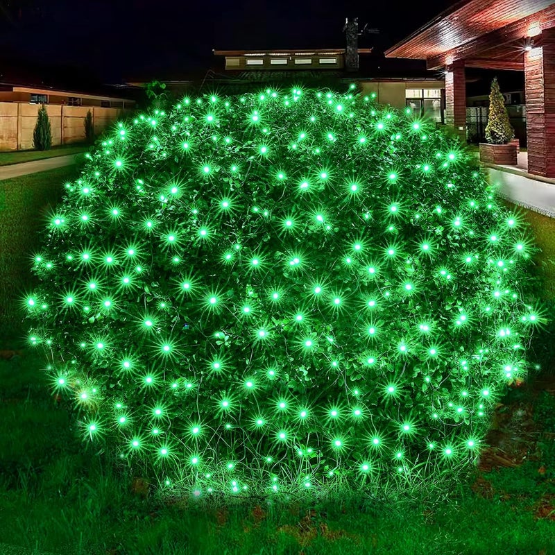 Dirnun Led Christmas Net Lights Green Outdoor Christmas Lights 160LED 5ftx7ft, Waterproof Outdoor Indoor Fairy Mesh Net Light for Xmas Party, Yard, Patio, Trees, Shrubs, Bushes Decorations - Image 1